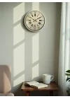 Mey İthalat® 36 Cm Krem Retro Tasarım Duvar Saati