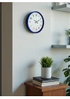 Mey İthalat® 36 Cm Lacivert Dekoratif Duvar Saati