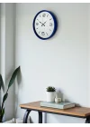 Mey İthalat® 36 Cm Lacivert Modern Dekoratif Duvar Saati