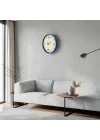Mey İthalat® 36 Cm Mavi Dekoratif Duvar Saati