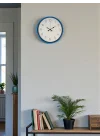 Mey İthalat® 36 Cm Mavi Sade Dekoratif Duvar Saati