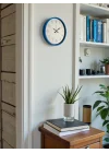 Mey İthalat® 36 Cm Mavi Sade Dekoratif Duvar Saati