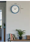 Mey İthalat® 36 Cm Mavi Sade Dekoratif Duvar Saati