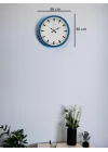 Mey İthalat® 36 Cm Mavi Zarif Duvar Saati