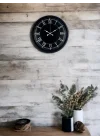 Mey İthalat® 36 Cm Modern Siyah Duvar Saati
