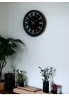 Mey İthalat® 36 Cm Modern Siyah Duvar Saati