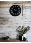 Mey İthalat® 36 Cm Modern Siyah Duvar Saati