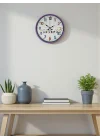 Mey İthalat® 36 Cm Mor Çocuk Odası Duvar Saati