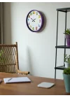 Mey İthalat® 36 Cm Mor Çocuk Odası Duvar Saati