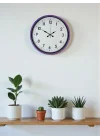 Mey İthalat® 36 Cm Mor Dekoratif Duvar Saati