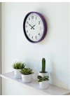 Mey İthalat® 36 Cm Mor Dekoratif Duvar Saati