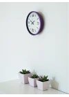 Mey İthalat® 36 Cm Mor Dekoratif Duvar Saati