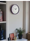 Mey İthalat® 36 Cm Mor Dekoratif Duvar Saati