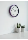 Mey İthalat® 36 Cm Mor Dekoratif Duvar Saati