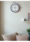 Mey İthalat® 36 Cm Mor Dekoratif Duvar Saati