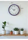 Mey İthalat® 36 Cm Mor Dekoratif Duvar Saati