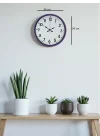 Mey İthalat® 36 Cm Mor Standart Duvar Saati