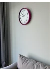 Mey İthalat® 36 Cm Pembe Dekoratif Duvar Saati