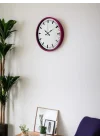 Mey İthalat® 36 Cm Pembe Dekoratif Duvar Saati