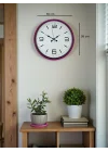Mey İthalat® 36 Cm Pembe Modern Duvar Saati