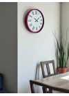 Mey İthalat® 36 Cm Pembe Roma Rakamlı Duvar Saati