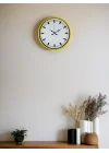 Mey İthalat® 36 Cm Sarı Dekoratif Duvar Saati