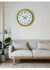 Mey İthalat® 36 Cm Sarı Dekoratif Duvar Saati