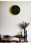 Mey İthalat® 36 Cm Sarı Dekoratif Duvar Saati