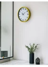 Mey İthalat® 36 Cm Sarı Dekoratif Duvar Saati