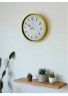 Mey İthalat® 36 Cm Sarı Dekoratif Duvar Saati