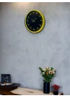 Mey İthalat® 36 Cm Sarı Dekoratif Duvar Saati