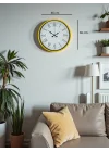 Mey İthalat® 36 Cm Sarı Dekoratif Duvar Saati