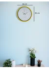 Mey İthalat® 36 Cm Sarı Dekoratif Duvar Saati