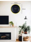 Mey İthalat® 36 Cm Sarı Dekoratif Duvar Saati