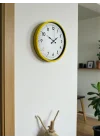 Mey İthalat® 36 Cm Sarı Modern Dekoratif Duvar Saati
