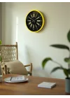 Mey İthalat® 36 Cm Sarı Modern Duvar Saati