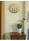 Mey İthalat® 36 Cm Sarı Retro Duvar Saati