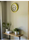 Mey İthalat® 36 Cm Sarı Retro Duvar Saati