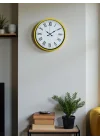 Mey İthalat® 36 Cm Sarı Roma Rakamlı Duvar Saati