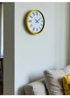 Mey İthalat® 36 Cm Sarı Roma Rakamlı Duvar Saati