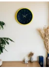 Mey İthalat® 36 Cm Sarı Şık Duvar Saati