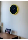 Mey İthalat® 36 Cm Sarı Şık Duvar Saati