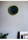 Mey İthalat® 36 Cm Sarı Standart Duvar Saati
