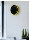 Mey İthalat® 36 Cm Sarı Standart Duvar Saati