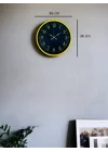 Mey İthalat® 36 Cm Sarı Standart Duvar Saati
