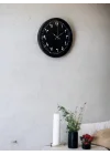 Mey İthalat® 36 Cm Siyah Arapça Rakamlı Duvar Saati