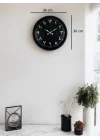 Mey İthalat® 36 Cm Siyah Arapça Rakamlı Duvar Saati