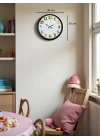 Mey İthalat® 36 Cm Siyah Çocuk Odası Duvar Saati
