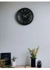 Mey İthalat® 36 Cm Siyah Dekoratif Duvar Saati