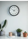 Mey İthalat® 36 Cm Siyah Dekoratif Duvar Saati